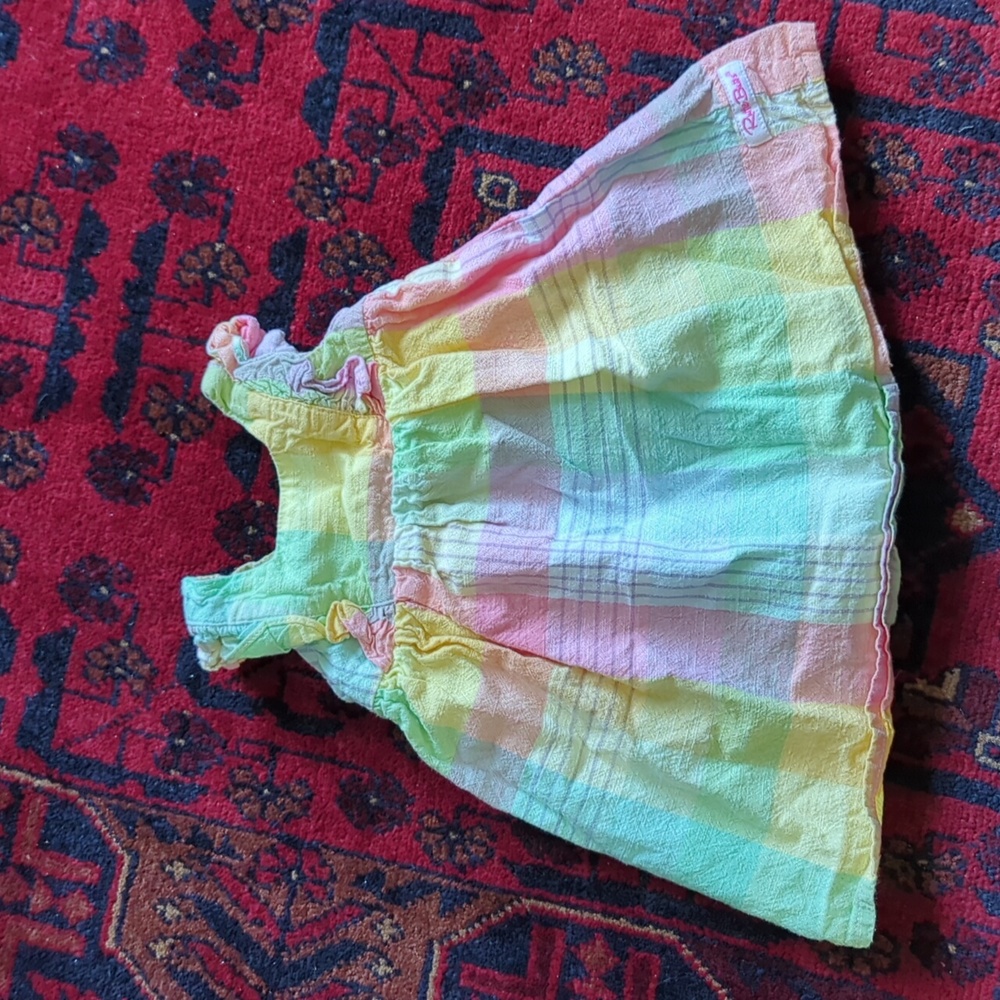 Ruffle Butts rainbow plaid dress